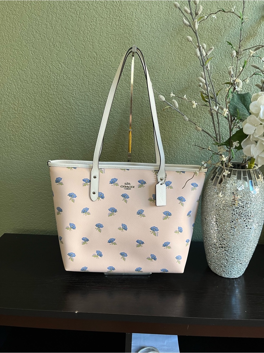 Coach X Disney Belle Pink Floral Print Tote Bag Large Limited Edition
